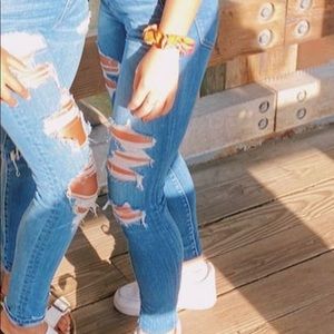 Skinny ripped jeans from American eagle blue